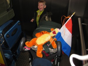 H and Tigger with Flag
